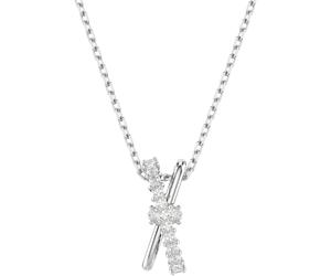 Kette mit Anhänger SWAROVSKI "Schmuck Geschenk Halskette Hyperbola Twist", silber (metallfarben, kristallweiß), Halsketten, Damen, Metall, L: 45, mit Swarovski Zirkonia (synth.) (89944936-0) metallfar