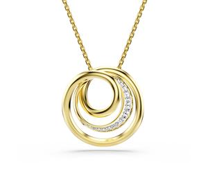 Kette mit Anhänger SWAROVSKI "Schmuck Geschenk Hyperbola Halskette", gelbgoldfarben, metallfarben, kristallweiß, Halsketten, Damen, Metall, mit Swarovski Kristall, Zirkonia (synth.) (60963964-0) gelbg