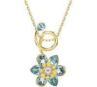 Idyllia Anhänger, Verschiedene Schliffe, Blume, Blau, Goldlegierungsschicht