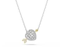 Kette mit Anhänger SWAROVSKI "Schmuck Geschenk Idyllia Halskette Herz mit Pfeil", metallfarben, gelbgoldfarben, kristallweiß, Halsketten, Damen, Metall, mit Swarovski Kristall, Zirkonia (synth.) (7412