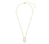 Kette mit Anhänger SWAROVSKI "Schmuck Geschenk Idyllia Halskette Schloss Herz", gelbgoldfarben, kristallweiß, Halsketten, Damen, Metall, mit Swarovski Kristall, Zirkonia (synth.) (61656848-0) gelbgold