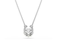 Kette mit Anhänger SWAROVSKI "Schmuck Geschenk Symbolica Halskette Hufeisen", transparent (metallfarben, kristallweiß, weiß), Halsketten, Damen, Metall Perlen, Metall, Perlen, mit Swarovski Kristall -