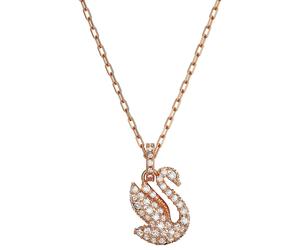 Kette mit Anhänger SWAROVSKI "Swan Pave Schwan", rosa (roségoldfarben, kristallweiß), Halsketten, Damen, Metall, L: 43, mit Swarovski Kristall (71879429-0) roségoldfarben, kristallweiß