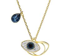 Kette mit Anhänger SWAROVSKI "Symbolica Böser Blick magisches Auge", blau (gelbgoldfarben, metallfarben, blau,schwarz,kristallklar), Halsketten, Damen, Metall, L: 45, mit Swarovski Kristall (62146753-