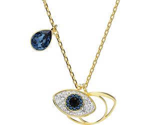 Kette mit Anhänger SWAROVSKI "Symbolica Böser Blick magisches Auge", blau (gelbgoldfarben, metallfarben, blau,schwarz,kristallklar), Halsketten, Damen, Metall, L: 45, mit Swarovski Kristall (62146753-