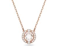 Kette mit Anhänger SWAROVSKI "Una Sparkling Dc", rosa (roségoldfarben, kristallweiß), Halsketten, Damen, Metall, L: 42, mit Swarovski Kristall (73949134-0) roségoldfarben, kristallweiß