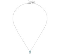 Kette mit Anhänger "synth. Saphir, Zirkonia weiß, Silber 925", blau (hellblau), GIORGIO MARTELLO MILANO, Halsketten, Damen, 45cm, Silber 925 (Sterlingsilber) (49811633-0) hellblau