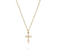 Kette mit Anhänger TAMARIS "Cross, Kreuz", gold (gelbgoldfarben), Halsketten, Damen, Edelstahl, L: 47 B: 0,4mm, B:0,4mm (90047350-0) gelbgoldfarben