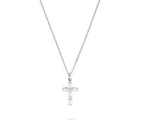 Kette mit Anhänger TAMARIS "Cross, Kreuz", silber (edelstahlfarben), Halsketten, Damen, Edelstahl, L: 47 B: 0,4mm, B:0,4mm (39432305-0) edelstahlfarben