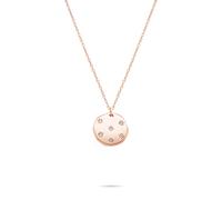 Tamaris Halskette TJ-0647-N-45 Damen Edelstahl IP-Roségold Plättchen-Anhänger kristallweiß 45 cm