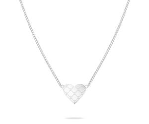 Kette mit Anhänger TAMARIS "The T-Pattern Heart, Herz", edelstahlfarben, Halsketten, Damen, Edelstahl, L: 45 B: 2mm, B:2mm (46030705-0) edelstahlfarben