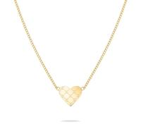 Kette mit Anhänger TAMARIS "The T-Pattern Heart, Herz", gelbgoldfarben, Halsketten, Damen, Edelstahl, L: 45 B: 2mm, B:2mm (29420623-0) gelbgoldfarben