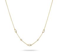 Kette mit Anhänger THOMAS SABO "Kette mit Perlen gelbgoldfarben" Gr. 45, gold (gelbgoldfarben, kristallweiß, weiß), Halsketten, Damen, 45, Metall Perlen, Metall, Perlen, mit Zirkonia (synth.) - mit Sü