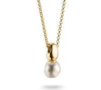 Kette mit Anhänger THOMAS SABO "Natural Beauty Perlenkette fein, Bold Elegance" Gr. 45, gold (gelbgoldfarben, weiß), Halsketten, Damen, 45, Perlen Silber 925 (recycelt), Perlen, Silber 925 (recycelt),