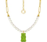 Thomas Sabo KE2207-430-6-L45V Kette - HARIBO - Goldbär - Gummibärchen - Grün - Silber Gelbgold verg. & Zuchtperle - Grün - 40 bi