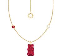 Thomas Sabo KE2206-430-10-L45V Damen-Kette mit Goldbären-Anhänger Rot