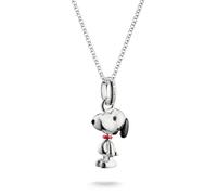 Kette mit Anhänger THOMAS SABO "THOMAS SABO x Peanuts Kette Snoopy" Gr. 45, silberfarben, schwarz, rot, Halsketten, Damen, 45, Silber 925 (recycelt) (44676707-45) silberfarben, schwarz, rot