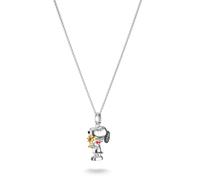 Kette mit Anhänger THOMAS SABO "THOMAS SABO x Peanuts Kette Snoopy Pavé" Gr. 50, silberfarben, gelbgoldfarben, schwarz, rot, Halsketten, Damen, 50, Silber 925 (recycelt), L: 50 B: 17mm, mit Zirkonia (