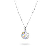 Kette mit Anhänger THOMAS SABO "THOMAS SABO x WEDNESDAY Fenster-Optik Kette" Gr. 45, silberfarben, blau, pink, violett, gelb, rot, kristallweiß, Halsketten, Damen, 45, Silber 925 (recycelt), B: 1,4mm,
