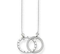 Kette mit Anhänger THOMAS SABO "TOGETHER FOREVER" Gr. 60, bunt (silberfarben, weiß), Halsketten, Damen, 60, Silber 925 (recycelt), Kette mit Anhänger, mit Zirkonia (synth.) (71993845-60)