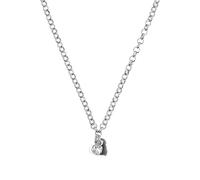 Kette mit Anhänger TOM TAILOR "Herz-Motiv", edelstahlfarben, weiß, Halsketten, Damen, Edelstahl, L: 45 B: 3,3mm, mit Zirkonia (synth.), B:3,3mm (86712502-0) edelstahlfarben, weiß
