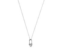 Kette mit Anhänger TOM TAILOR "Herz-Motiv", silber (silberfarben, weiß), Halsketten, Damen, Silber 925 (Sterlingsilber), L: 45 B: 1,2mm, mit Zirkonia (synth.), B:1,2mm (37812343-0) silberfarben, weiß
