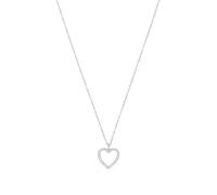 Kette mit Anhänger TOM TAILOR "Herz-Motiv", silber (silberfarben, weiß), Halsketten, Damen, Silber 925 (Sterlingsilber), L: 45 B: 1,5mm, mit Zirkonia (synth.), B:1,5mm (29944168-0) silberfarben, weiß