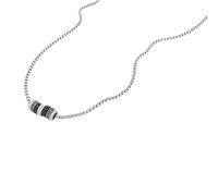 Kette mit Anhänger TOM TAILOR "Schmuck Geschenk Edelstahl", edelstahlfarben, schwarz, Halsketten, Herren, Edelstahl, L: 55 B: 2,9mm, B:2,9mm (58223845-0) edelstahlfarben, schwarz