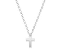 Tom Tailor Kette mit Anhänger für Herren, Edelstahl, 50+5 cm, silber, Kreuz-Anhänger, Geschenkidee, Halsschmuck, Herrenschmuck, 2100636