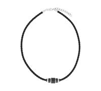 Tom Tailor Kette mit Anhänger für Herren, Edelstahl und Leder, 47+5 cm, Bicolor, Geschenkidee, Halsschmuck, Herrenschmuck, 2100684