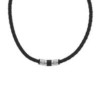 Tom Tailor Kette mit Anhänger für Herren, Edelstahl und Kautschuk und Leder, 47+5 cm, braun, Geschenkidee, Halsschmuck, Herrenschmuck, 2100702