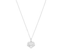 Tom Tailor Kette mit Anhänger für Damen, Sterling Silber 925, mit Zirkonia, 42+3 cm, silber, Herz und Infinity, Geschenkidee, Halsschmuck, Damenschmuck, 2100576