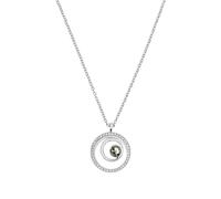 Kette mit Anhänger TOM TAILOR, silber (edelstahlfarben, kristallweiß, schwarz), Halsketten, Damen, Edelstahl, L: 45 B: 2mm, mit Kristallglas, B:2mm (81295029-0) edelstahlfarben, kristallweiß, schwarz