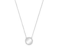 Kette mit Anhänger TOM TAILOR, silberfarben, weiß, Halsketten, Damen, Silber 925 (Sterlingsilber), L: 45 B: 1,2mm, mit Zirkonia (synth.), B:1,2mm (70976626-0) silberfarben, weiß