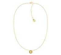 Kette mit Anhänger TOMMY HILFIGER "Schmuck Edelstahl Halsschmuck Ankerkette CRYSTAL", gelb (gelbgoldfarben, champagner), Halsketten, Damen, Edelstahl, L: 46, Edelstahlkette, mit Glasstein (69260037-0)