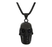 Kette mit Anhänger Totenkopf Edelstahl ionenplattiert schwarz JL45-05-0144 JuwelmaLux