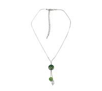 Kette mit Anhänger "Valea", Damen, Gr. onesize, Metall, grün, COLLEZIONE ALESSANDRO, Basic, Halsketten, mit Strasskugeln (38480614-0) grün