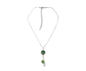 Kette mit Anhänger "Valea", Damen, Gr. onesize, Metall, grün, COLLEZIONE ALESSANDRO, Basic, Halsketten, mit Strasskugeln (38480614-0) grün