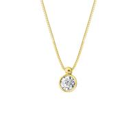 Kette mit Anhänger VIVANCE "375/- Gelbgold Zirkonia", gelb, Halsketten, Damen, 42,0+3,0cm, Gold, L: 45 B: 5,5mm, glänzend, B:5,5mm (98226157-0) gelb