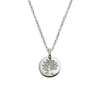 Kette mit Anhänger VIVANCE "925 Sterling Silber rhodiniert Lebensbaum", weiß, Halsketten, Damen, 42+5cm, Silber 925 (Sterlingsilber), L: 47 B: 9,5mm, glänzend, B:9,5mm (15715020-0) weiß