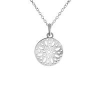 Kette mit Anhänger VIVANCE "925-Sterling Silber rhodiniert", weiß, Halsketten, Damen, 42+3cm, Silber 925 (Sterlingsilber), L: 45 B: 12mm, glänzend, B:12mm (84742837-0) weiß