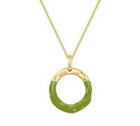 Kette mit Anhänger YOKOAMII "AV105", grün (gelbgold), Halsketten, Damen, 65,0cm Basiskette + 5,0cm Verlängerung (21189451-0) gelbgold