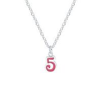Kette mit Anhänger Zahl 5 aus 925er Silber, Emaille