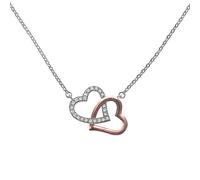 Kette mit Anhänger ZEEME "925 Silber Herz Zirkonia", bunt (mehrfarbig), Halsketten, Damen, 42+3cm, Silber 925 (Sterlingsilber), L: 45 B: 20mm, glänzend, Kette mit Anhänger, B:20mm (741661-0)