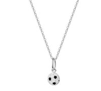 Kette mit Anhänger ZEEME "925/- Sterling Silber rhodiniert Fußball", mehrfarbig, Halsketten, Damen, 45,0cm, Silber 925 (Sterlingsilber), L: 45 B: 6mm, glänzend, B:6mm (98807051-0) mehrfarbig