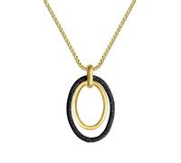 Kette mit Anhänger ZEEME "Edelstahl gelb plattiert mit Stardust grau", gelb, Halsketten, Damen, 45,0+5,0cm, Edelstahl, L: 50, matt (79985729-0) gelb