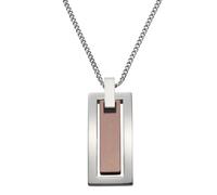 Kette mit Anhänger ZEEME "Edelstahl zweifarbig 50cm lang", grau, Halsketten, Damen, 50cm, Edelstahl, L: 50 B: 1mm, glänzend, B:1mm (024067-0) grau