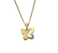 Kette mit Anhänger ZEEME "Gold 333 Schmeterling-Motiv 36/38cm lang", gelb, Halsketten, Herren, 36/38cm, Gold, L: 38 B: 9mm, glänzend, Kette mit Anhänger, B:9mm (089509-0)