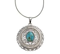 Kette mit Anhänger ZEEME "Silber 925 rhodiniert 42/45cm lang mit rek. Türkis 8x10mm", weiß, Halsketten, Damen, 42+5cm, Silber 925 (Sterlingsilber), L: 47 B: 28mm, glänzend, B:28mm (28135342-0) weiß