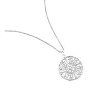 Kette mit Anhänger ZEEME "Silber 925 rhodiniert mit Zirkonia weiß", weiß, Halsketten, Damen, 42+3cm, Silber 925 (Sterlingsilber), L: 45 B: 23mm, glänzend, B:23mm (38545344-0) weiß